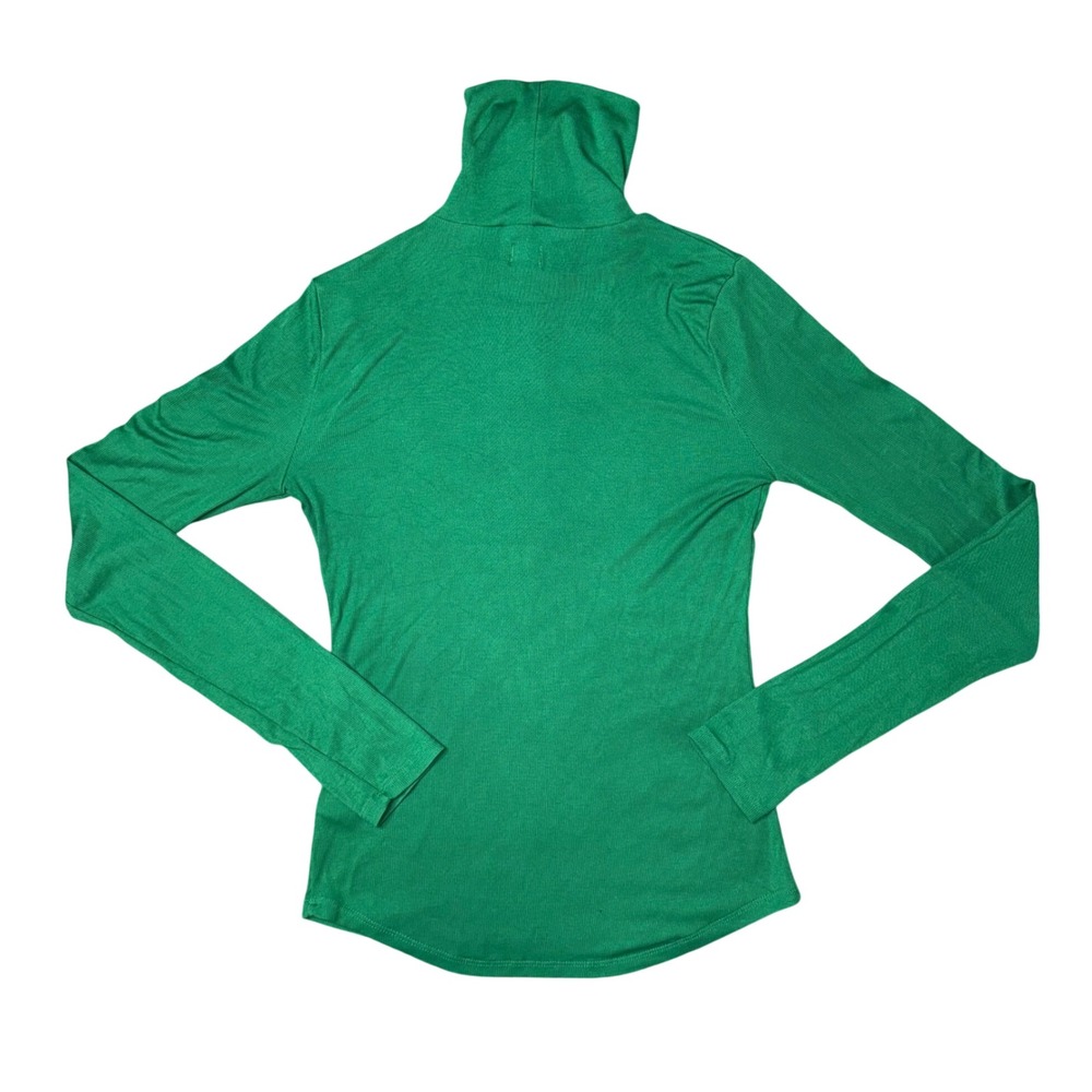 Sunday Best Aritzia Green Ribbed Turtleneck Long‎ Sleeve Top Size M
